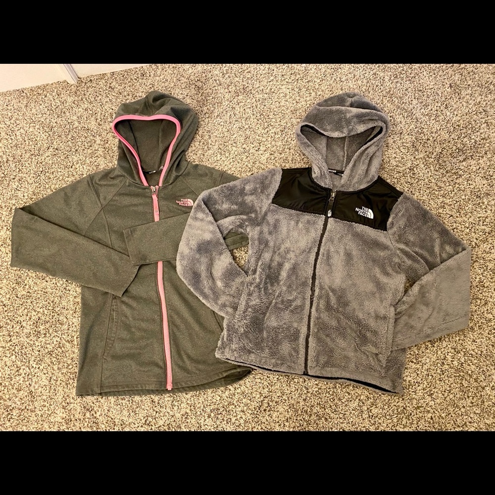 The North Face zip up sweatshirts